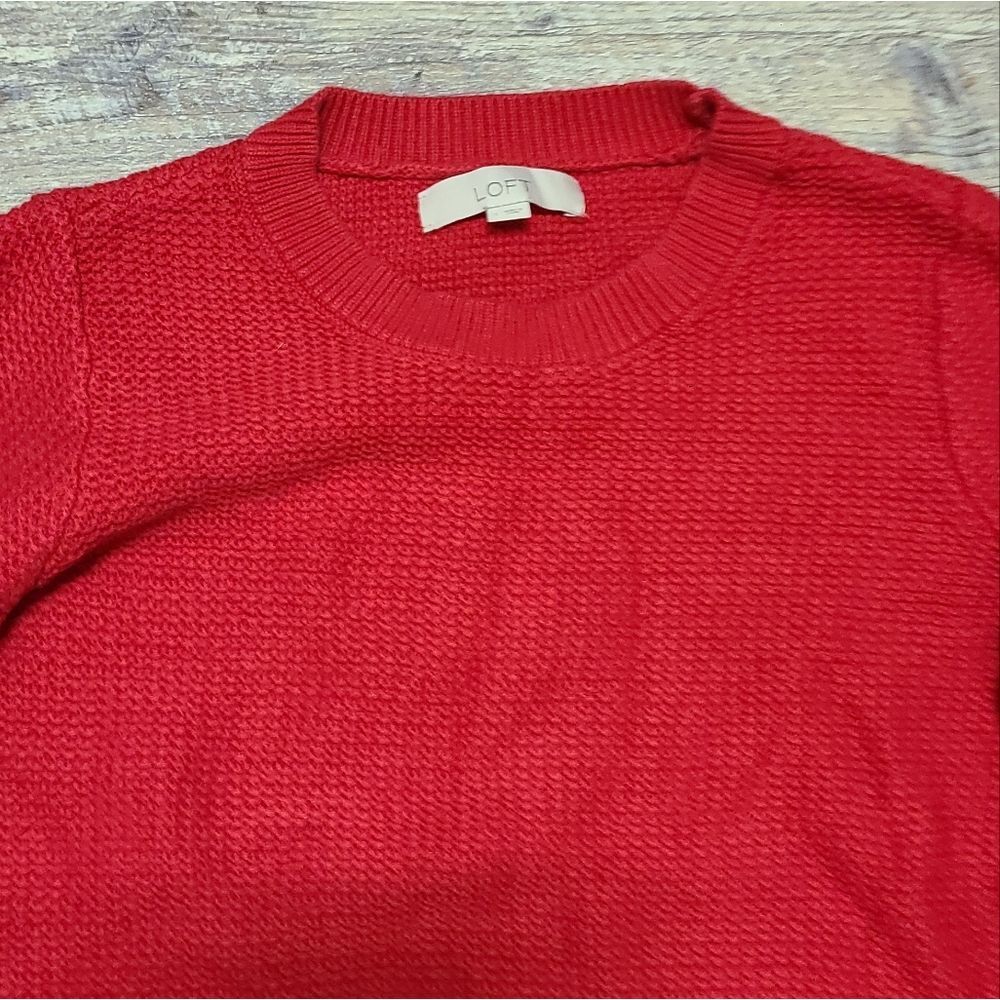 Loft Red Cotton Sweater - Picture 3 of 9